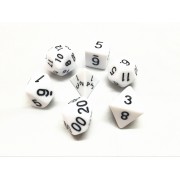 Opaque white dice set