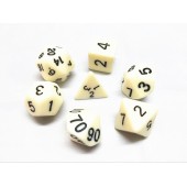 Ivory opaque dice set