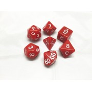 Red opaque dice set