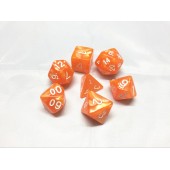 Orange pearl dice set