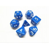 Blue opaque dice set