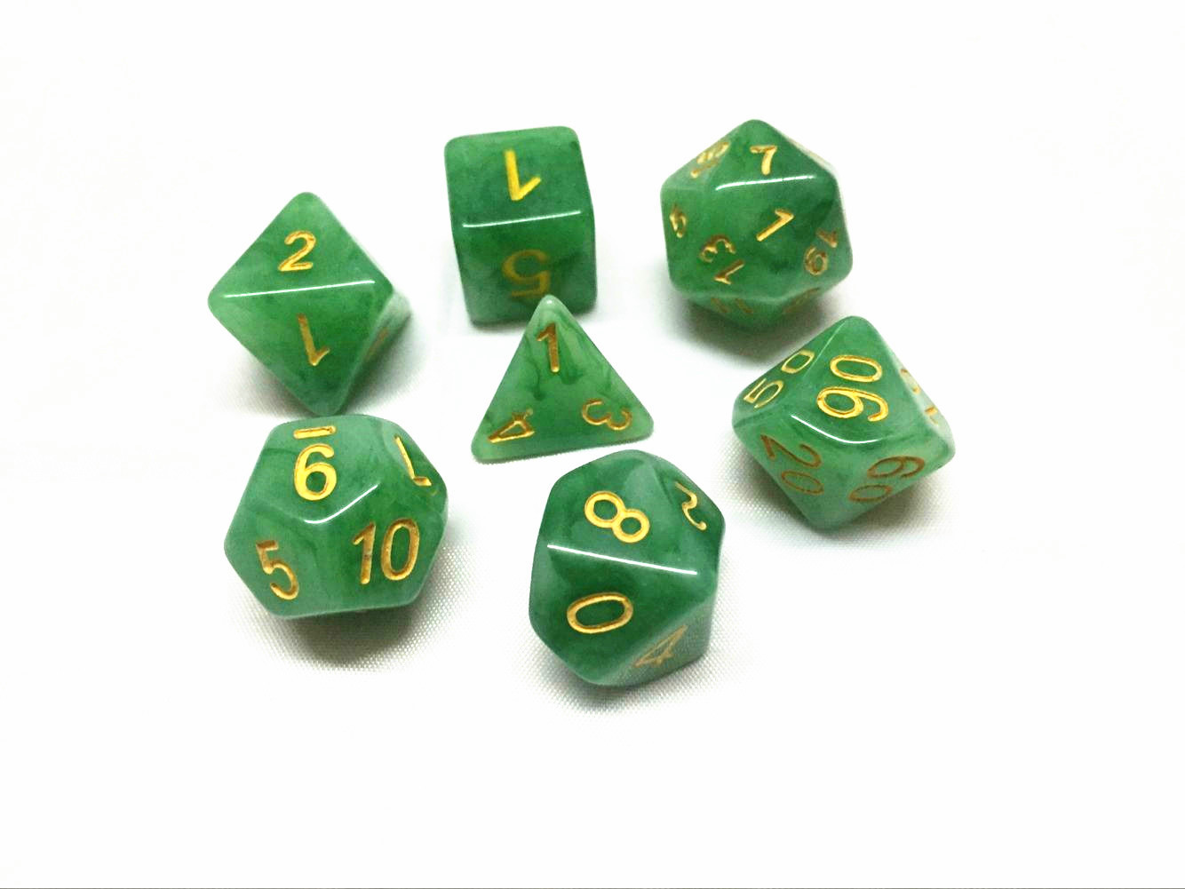 Green Jade dice set