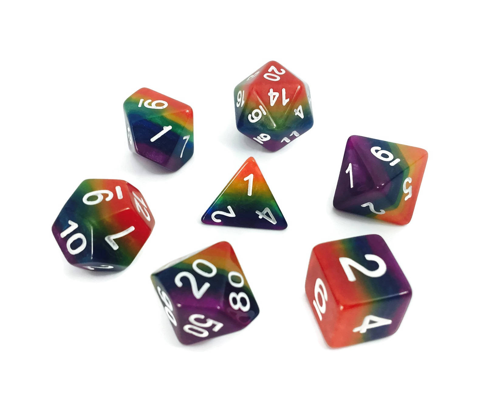 Rainbow dice set